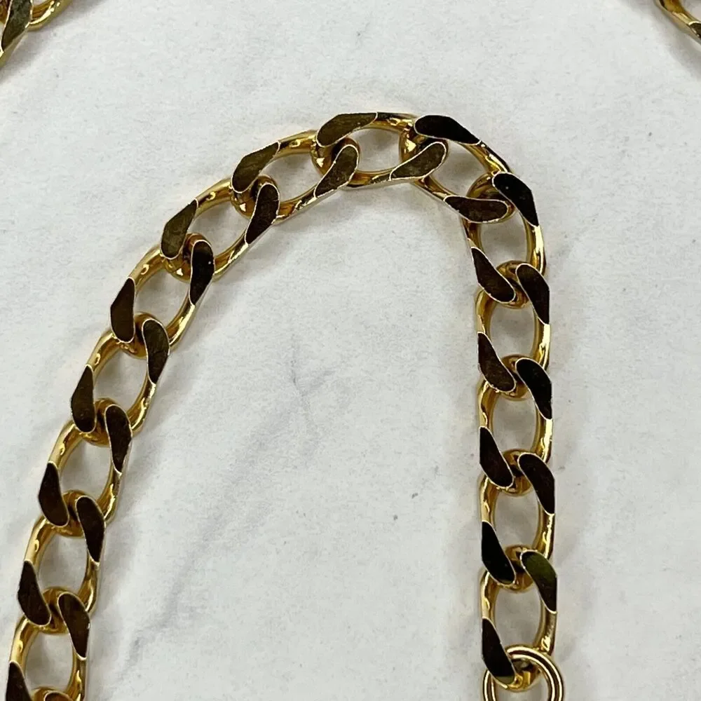 Gold Tone Curb Chain Belt with Double Hook Clasps - Small (S) ✨